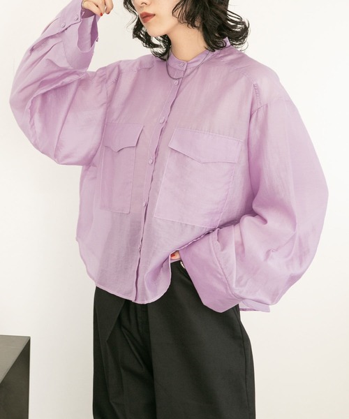 「KBF」 長袖ブラウス ONE ブルー レディース_画像5