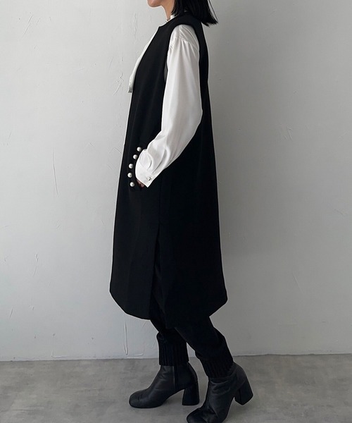 「SMILE ORCHID」 ベスト FREE ブラック レディース_画像2