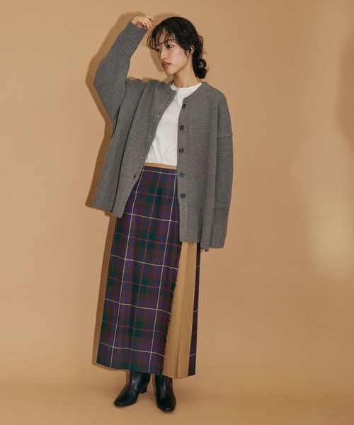 「ADAM ET ROPE'」 ニットカーディガン FREE チャコールグレー レディース_画像7