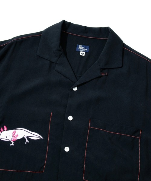 「go slow caravan」 半袖シャツ LARGE グレー メンズ_画像4