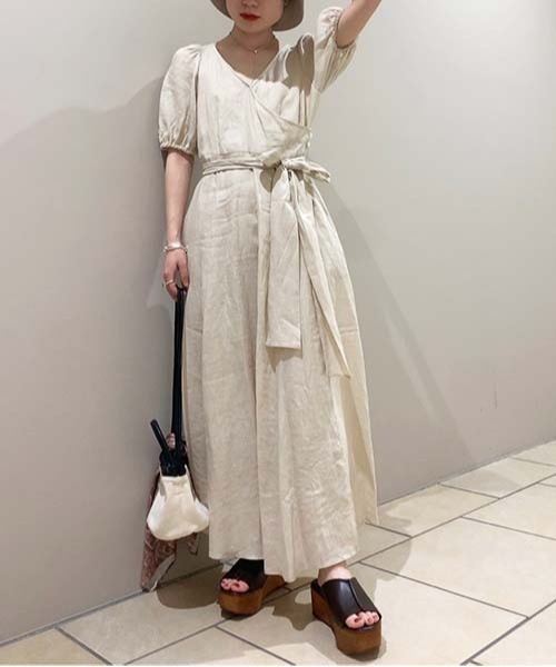 「FRAY I.D」 半袖ワンピース 0 グリーン レディース_画像2