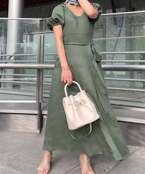 「FRAY I.D」 半袖ワンピース 0 グリーン レディース_画像4