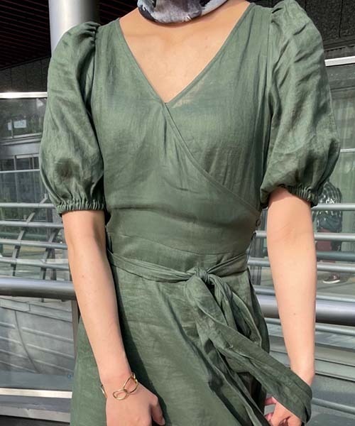 「FRAY I.D」 半袖ワンピース 0 グリーン レディース_画像5