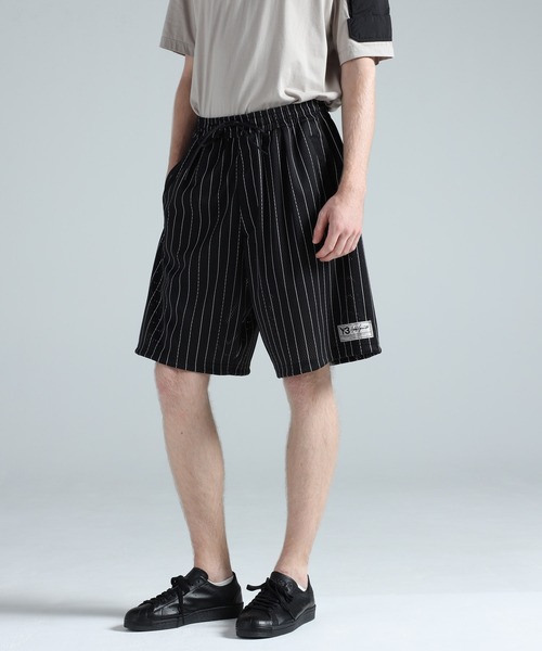 Y-3 パンツ MESH PINSTRIPE SHORTS メンズ レディース : ZOZOTOWN