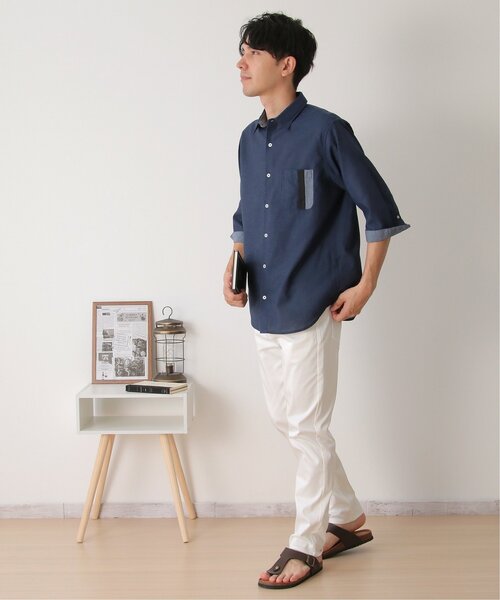 「ikka」 長袖シャツ X-LARGE ネイビー メンズ_画像8