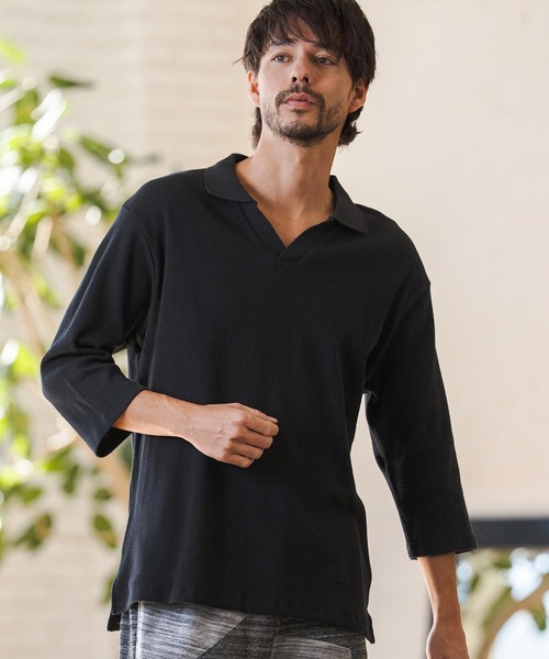 CAMBIO（カンビオ） ポロシャツ ms6400- Honeycomb Waffle 3-4 Sleeve