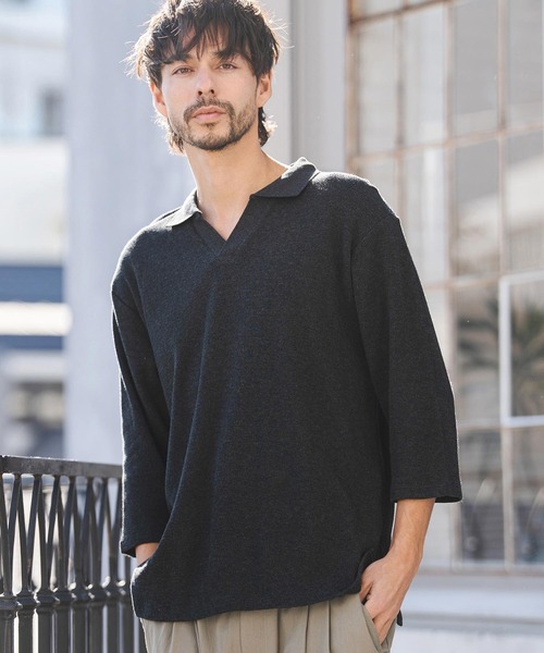 CAMBIO（カンビオ） ポロシャツ ms6400- Honeycomb Waffle 3-4 Sleeve