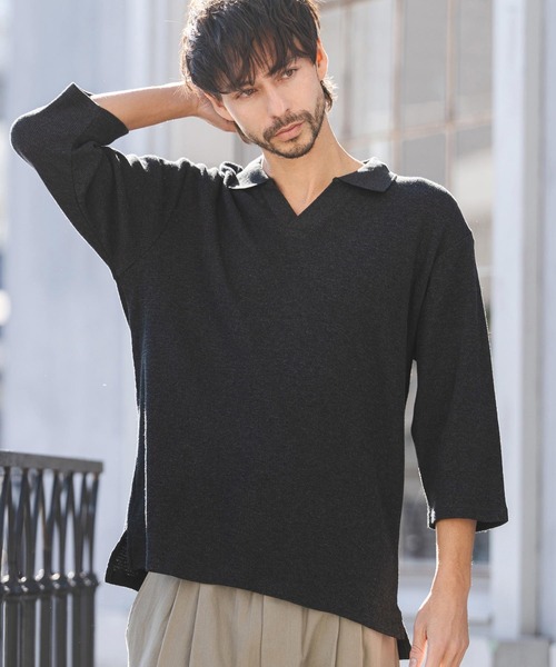 CAMBIO（カンビオ） ポロシャツ ms6400- Honeycomb Waffle 3-4 Sleeve