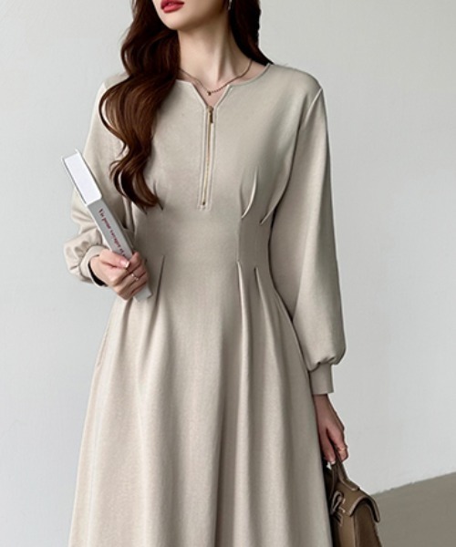 「COCOMOMO」 長袖ワンピース M ネイビー レディース_画像6