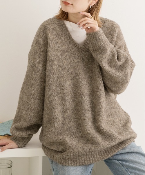 「ad thie」 長袖ニット FREE チャコール レディース_画像5