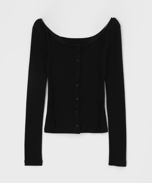 「BLACKUP」 長袖カットソー ONESIZE クリーム レディース_画像3