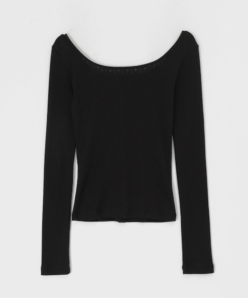 「BLACKUP」 長袖カットソー ONESIZE クリーム レディース_画像4