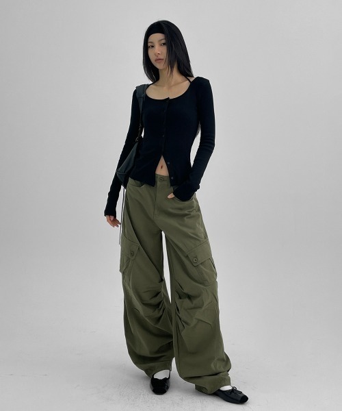 「BLACKUP」 長袖カットソー ONESIZE クリーム レディース_画像6