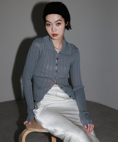 「leimn」 ニットカーディガン FREE ベージュ レディース_画像3