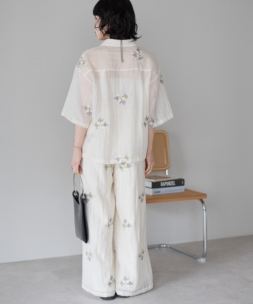 SOTT ワイドパンツ パンツ 花刺繍パンツ レディース : ZOZOTOWN Yahoo