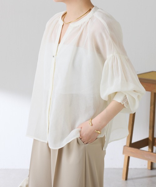ブラウス シャツ 2WAYスキッパーシアーシャツ/WEB限定 レディースの画像