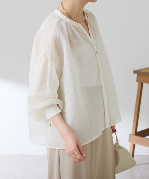 ブラウス シャツ 2WAYスキッパーシアーシャツ/WEB限定 レディースの画像