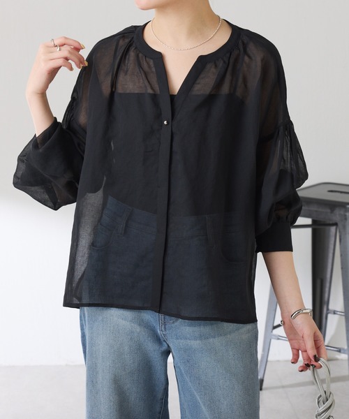 ブラウス シャツ 2WAYスキッパーシアーシャツ/WEB限定 レディースの画像
