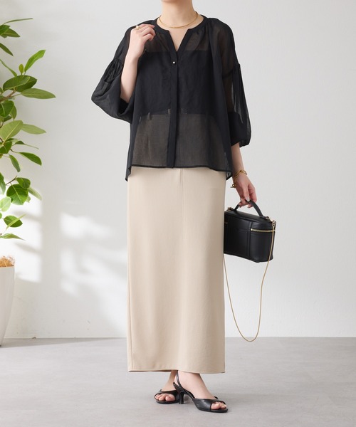 ブラウス シャツ 2WAYスキッパーシアーシャツ/WEB限定 レディースの画像