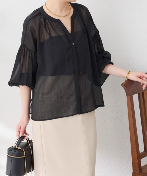 ブラウス シャツ 2WAYスキッパーシアーシャツ/WEB限定 レディースの画像