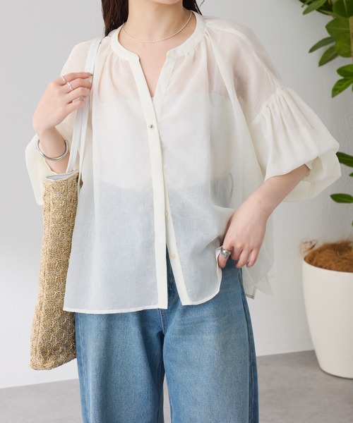 ブラウス シャツ 2WAYスキッパーシアーシャツ/WEB限定 レディースの画像