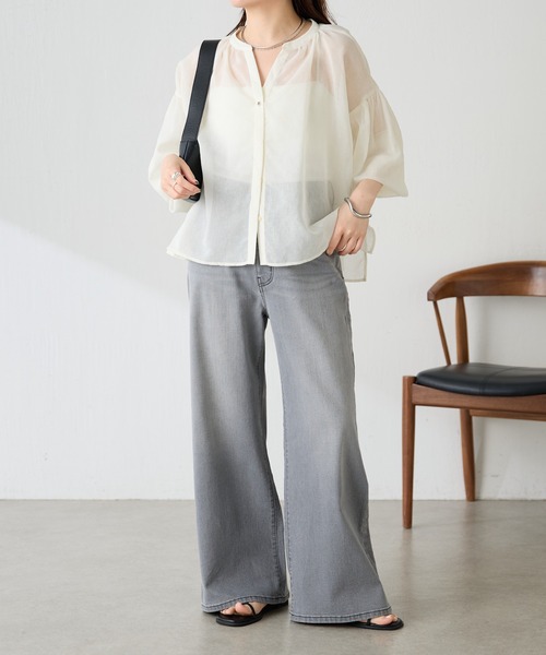 ブラウス シャツ 2WAYスキッパーシアーシャツ/WEB限定 レディースの画像