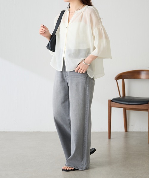 ブラウス シャツ 2WAYスキッパーシアーシャツ/WEB限定 レディースの画像