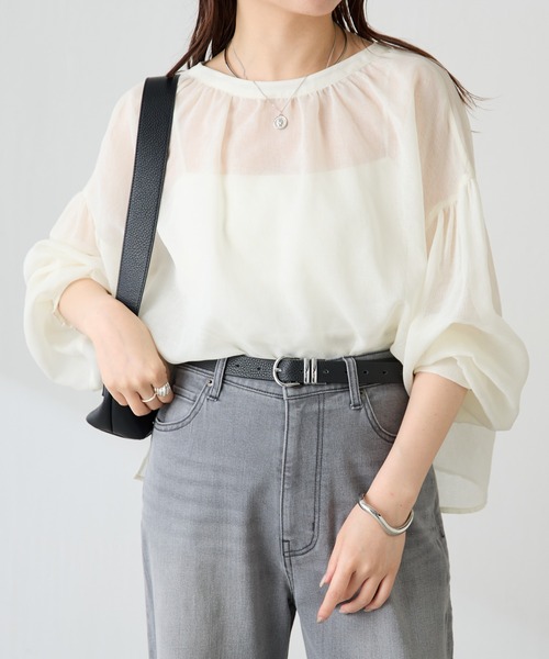 ブラウス シャツ 2WAYスキッパーシアーシャツ/WEB限定 レディースの画像