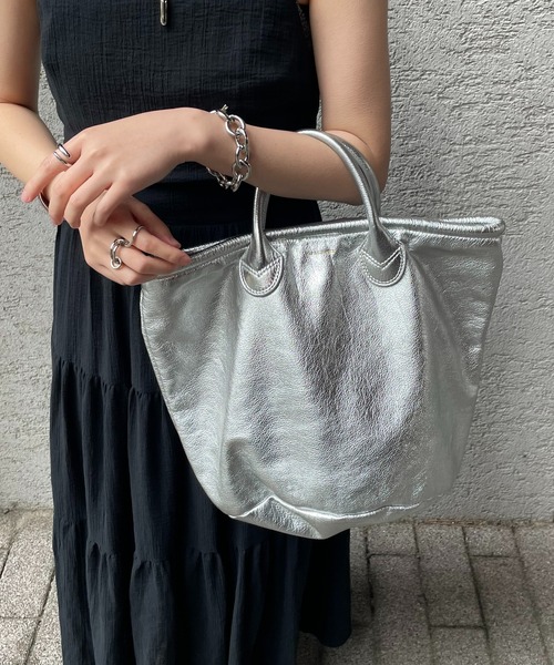 「PAPILLONNER」 ハンドバッグ FREE シルバー レディース_画像5