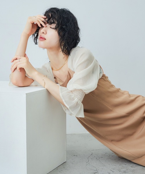 「niana」 長袖ワンピース M ブルー レディースの画像