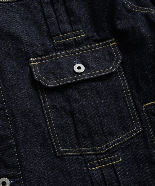 デニムジャケット gジャン FDMTL/ファンダメンタル/PLEATS DENIM JACKET RINSE メンズ レディースの画像