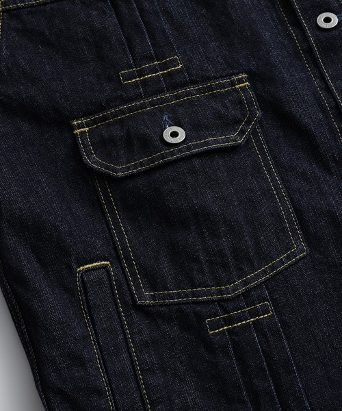 デニムジャケット gジャン FDMTL/ファンダメンタル/PLEATS DENIM JACKET RINSE メンズ レディースの画像