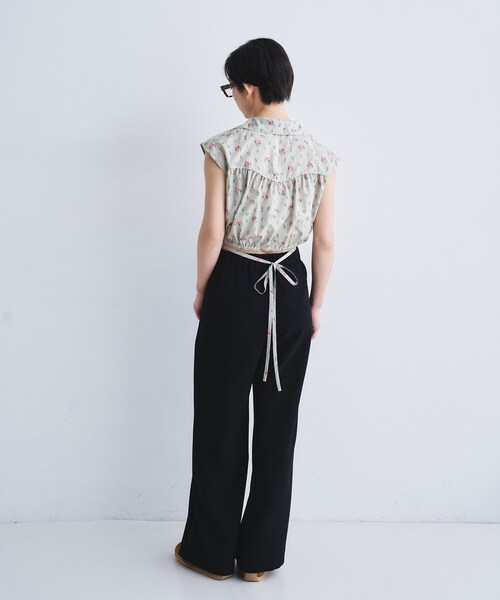 ブラウス シャツ flower Vneck pullover レディースの画像