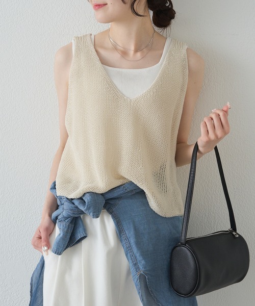 pual ce cin ベスト ジレ 片畦ニットビスチェ レディース : ZOZOTOWN