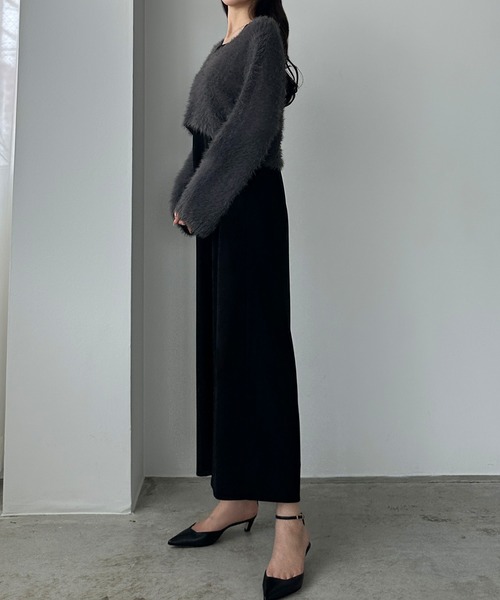 「Louere」 コンビワンピース MEDIUM チャコール レディースの画像