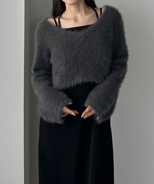「Louere」 コンビワンピース MEDIUM チャコール レディースの画像