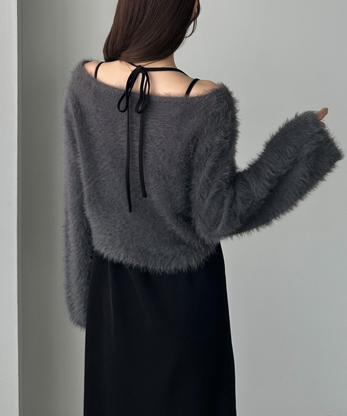 「Louere」 コンビワンピース MEDIUM チャコール レディースの画像