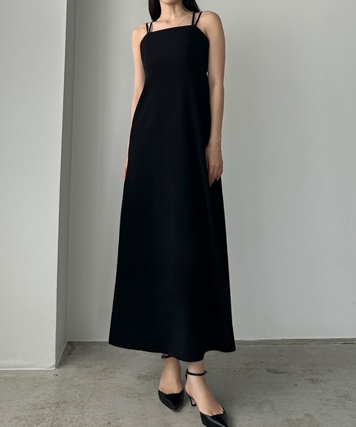 「Louere」 コンビワンピース MEDIUM チャコール レディースの画像