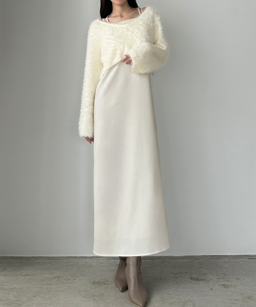「Louere」 コンビワンピース MEDIUM チャコール レディースの画像