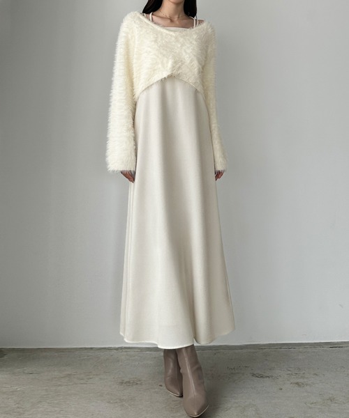 「Louere」 コンビワンピース MEDIUM チャコール レディースの画像