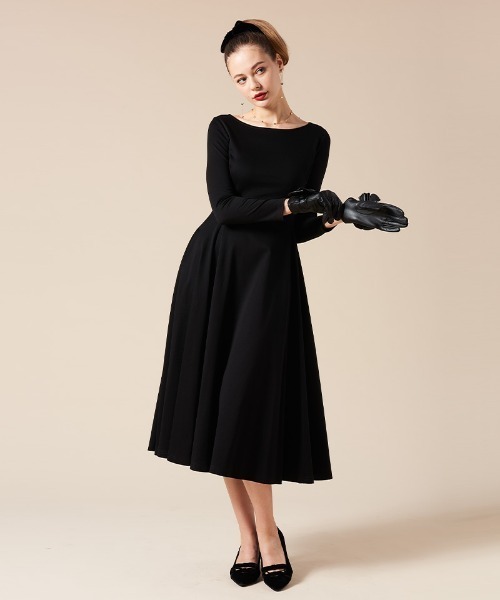 「JENNE」 長袖ワンピース MEDIUM ブラック レディースの画像