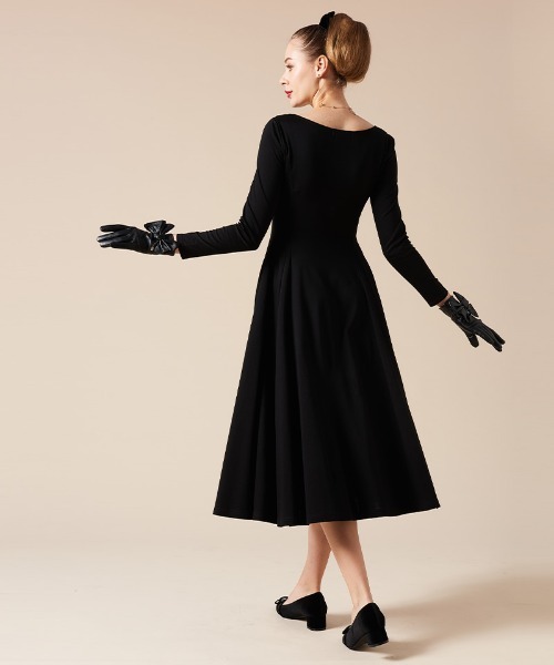「JENNE」 長袖ワンピース MEDIUM ブラック レディースの画像