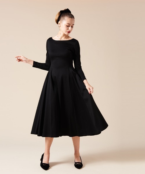 「JENNE」 長袖ワンピース MEDIUM ブラック レディースの画像