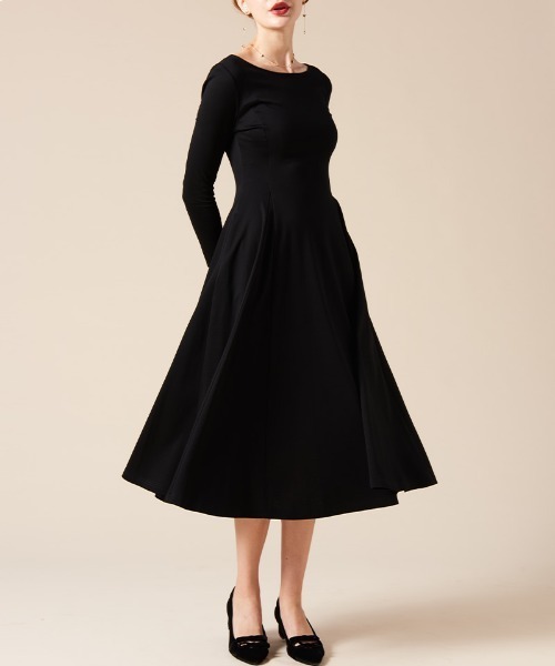 「JENNE」 長袖ワンピース MEDIUM ブラック レディースの画像