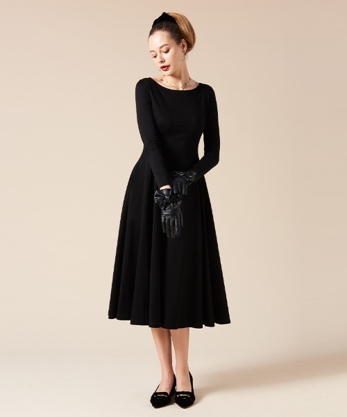 「JENNE」 長袖ワンピース MEDIUM ブラック レディースの画像