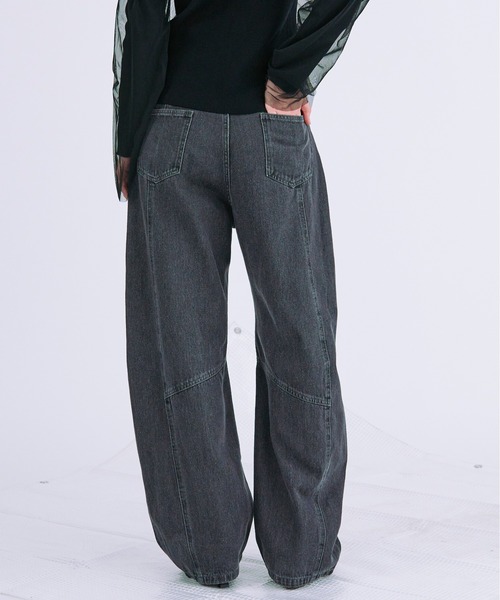 「Ezick」 デニムパンツ MEDIUM グレー レディース_画像3