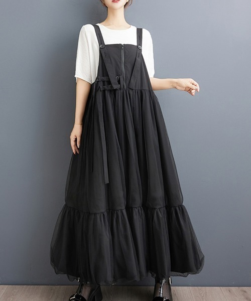 ReRe ジャンパースカート バルーンレイヤードジャンパースカート