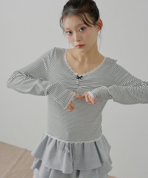 「Chico」 長袖カットソー FREE アイボリー レディース_画像6