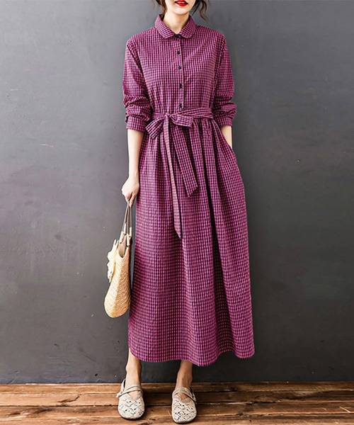 限定チェックのワンピース シャツワンピース チェックシャツワンピース : ZOZOTOWN Yahoo!店
