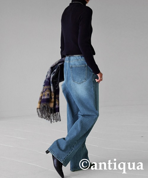 「antiqua」 デニムパンツ L コバルトブルー レディース_画像5